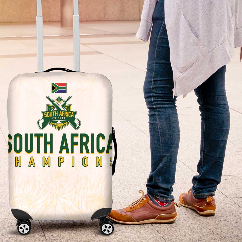 South Africa Cricket Champion Luggage Cover Gold Proteas - All White - African Pride