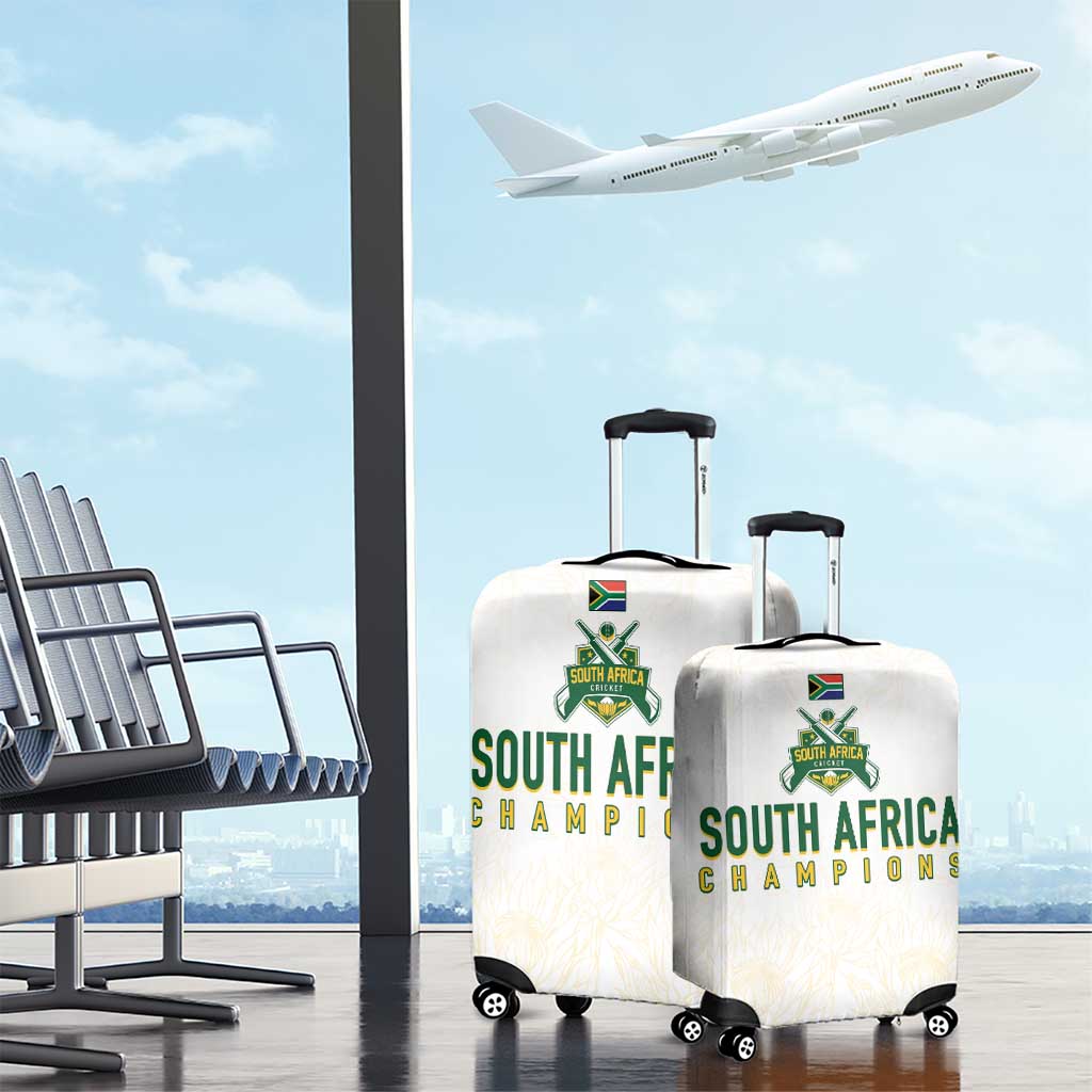 South Africa Cricket Champion Luggage Cover Gold Proteas - All White - African Pride