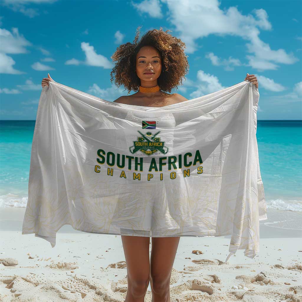 South Africa Cricket Champion Sarong Gold Proteas - All White - African Pride