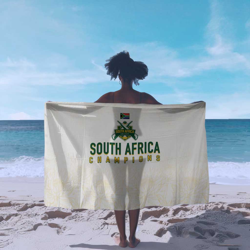South Africa Cricket Champion Sarong Gold Proteas - All White - African Pride
