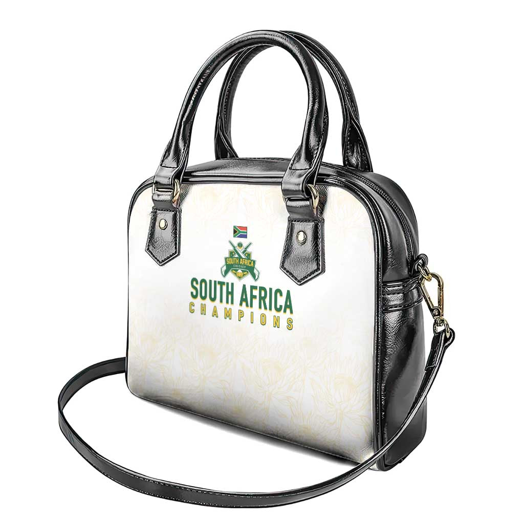 South Africa Cricket Champion Shoulder Handbag Gold Proteas - All White - African Pride