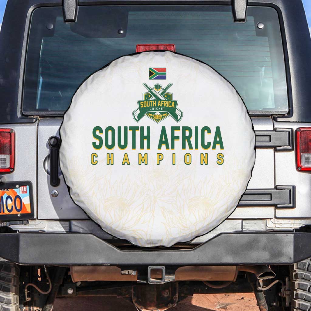 South Africa Cricket Champion Spare Tire Cover Gold Proteas - All White - African Pride