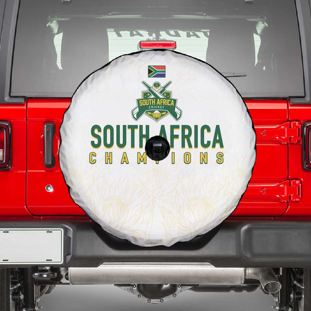 South Africa Cricket Champion Spare Tire Cover Gold Proteas - All White - African Pride