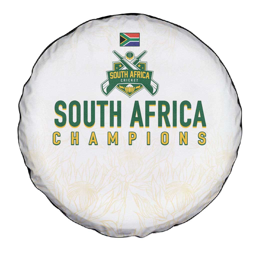 South Africa Cricket Champion Spare Tire Cover Gold Proteas - All White - African Pride