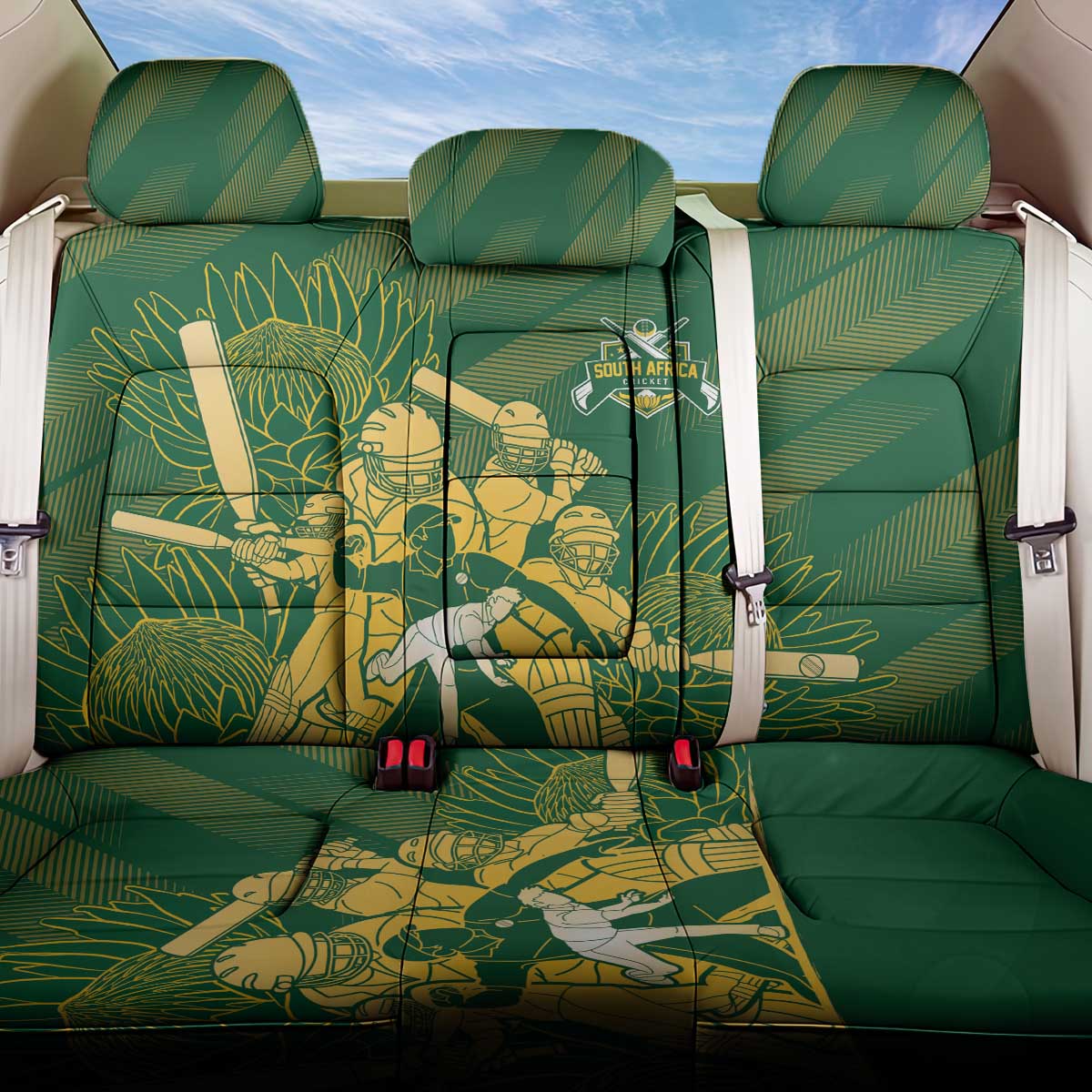 South Africa Cricket Champion Back Car Seat Cover Proteas Rock The World - African Pride