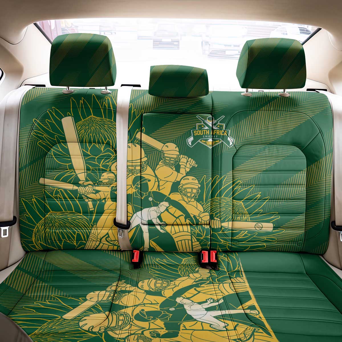 South Africa Cricket Champion Back Car Seat Cover Proteas Rock The World - African Pride