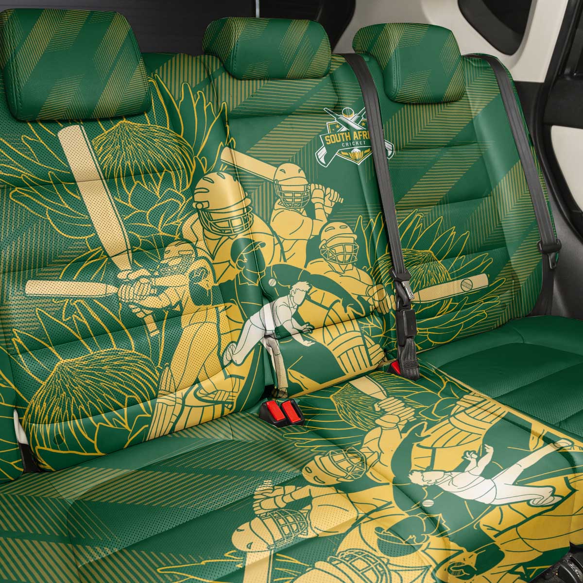 South Africa Cricket Champion Back Car Seat Cover Proteas Rock The World - African Pride