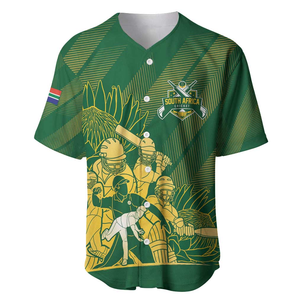 Custom South Africa Cricket Champion Baseball Jersey Proteas Rock The World - African Pride