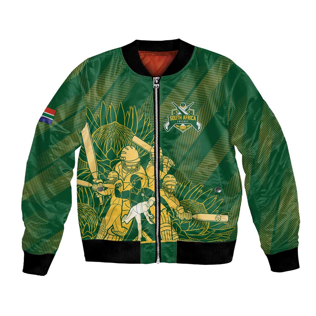 Custom South Africa Cricket Champion Bomber Jacket Proteas Rock The World - African Pride