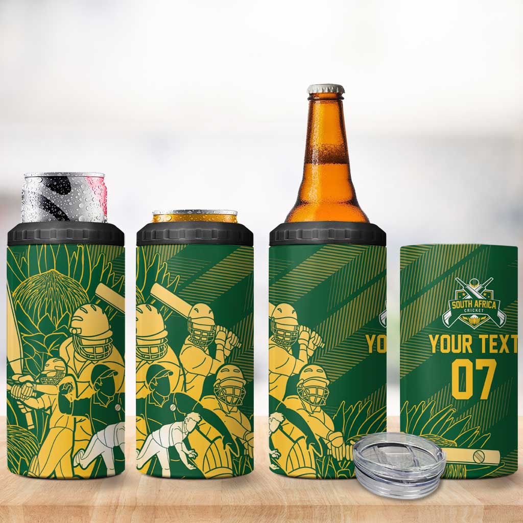 Custom South Africa Cricket Champion 4 in 1 Can Cooler Tumbler Proteas Rock The World - African Pride