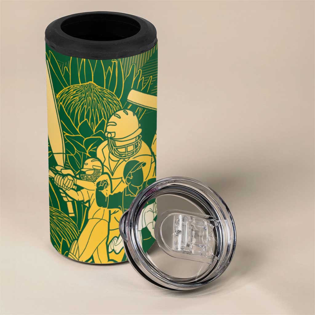 Custom South Africa Cricket Champion 4 in 1 Can Cooler Tumbler Proteas Rock The World - African Pride