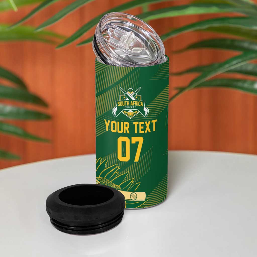 Custom South Africa Cricket Champion 4 in 1 Can Cooler Tumbler Proteas Rock The World - African Pride