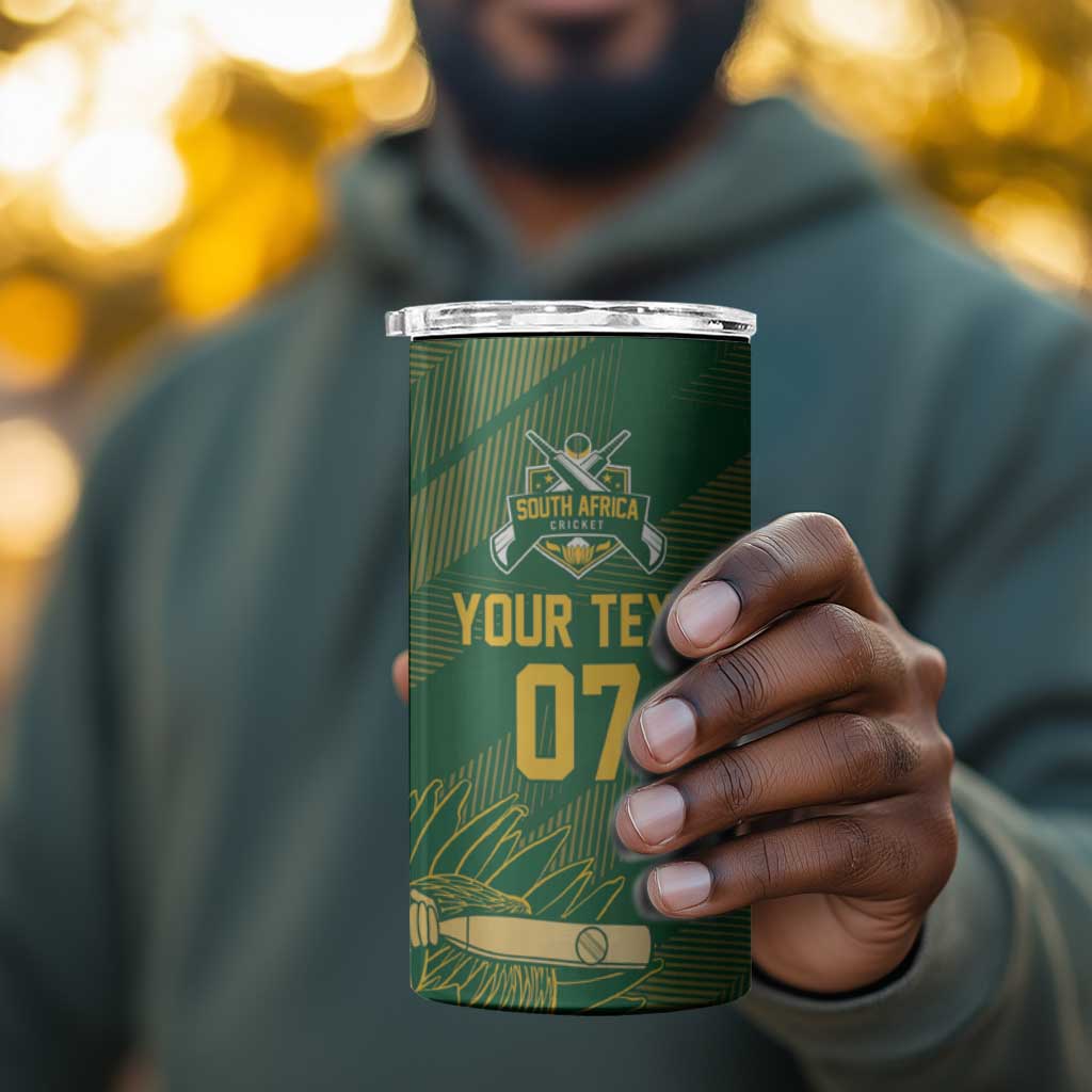 Custom South Africa Cricket Champion 4 in 1 Can Cooler Tumbler Proteas Rock The World - African Pride