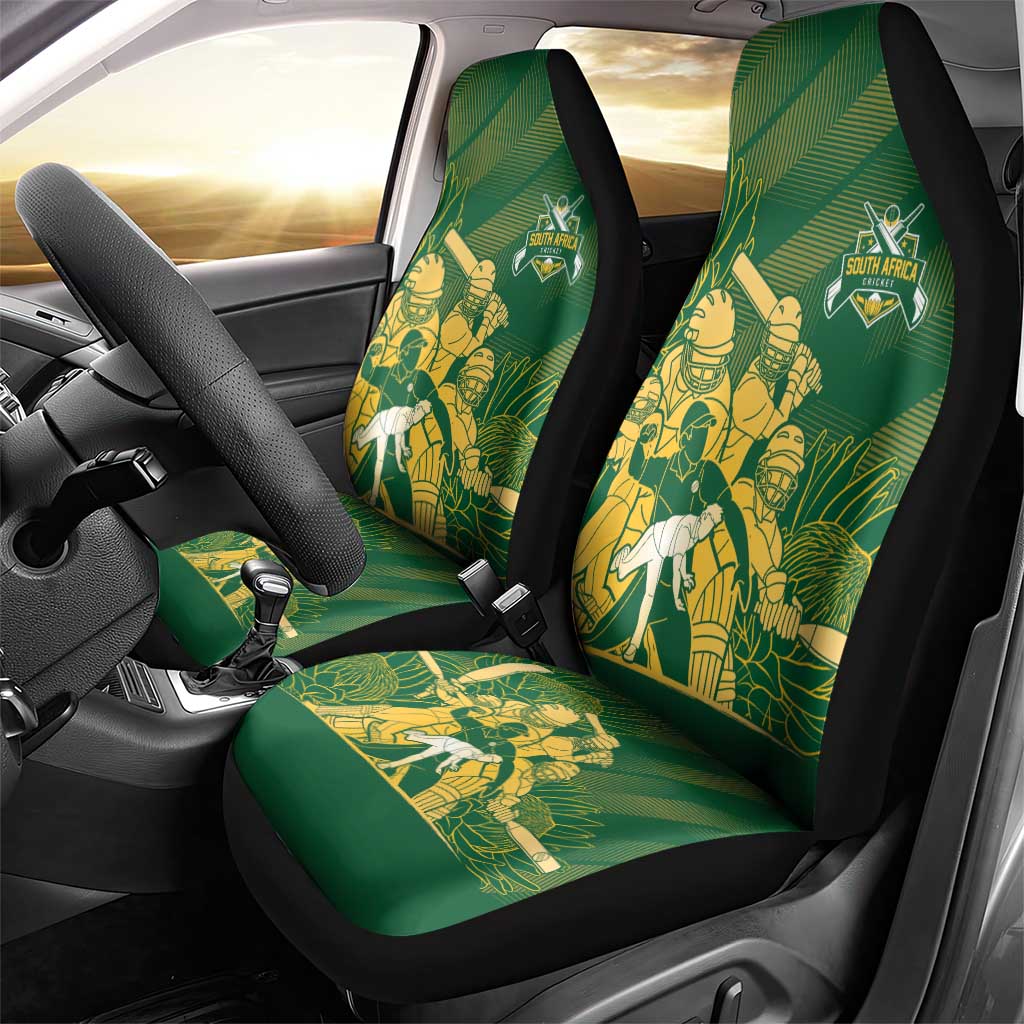South Africa Cricket Champion Car Seat Cover Proteas Rock The World - African Pride