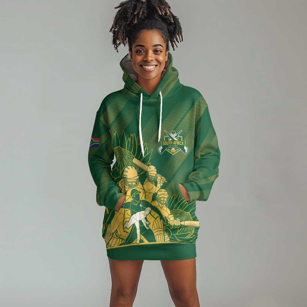 Custom South Africa Cricket Champion Hoodie Dress Proteas Rock The World - African Pride