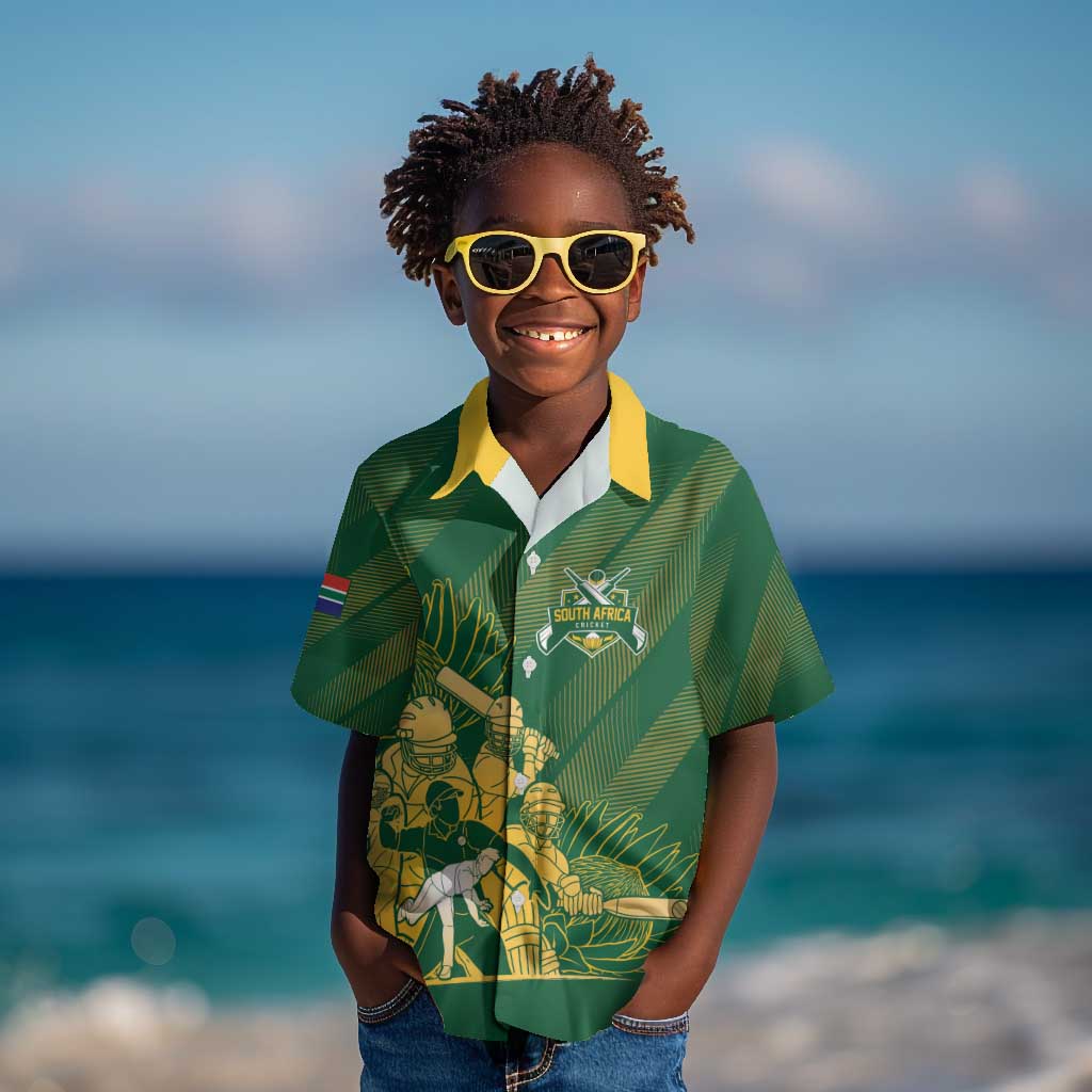 Custom South Africa Cricket Champion Kid Hawaiian Shirt Proteas Rock The World - African Pride