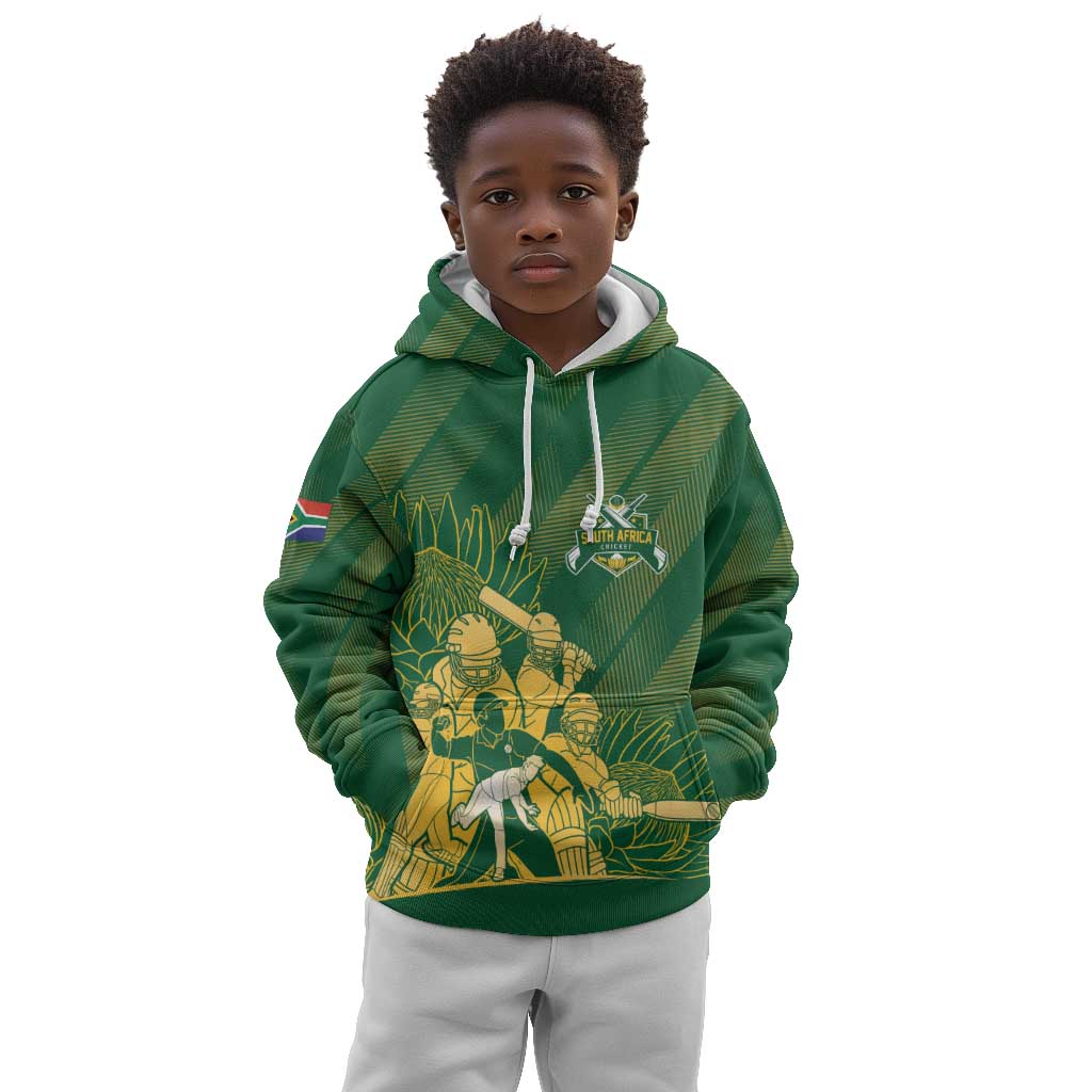 Custom South Africa Cricket Champion Kid Hoodie Proteas Rock The World - African Pride