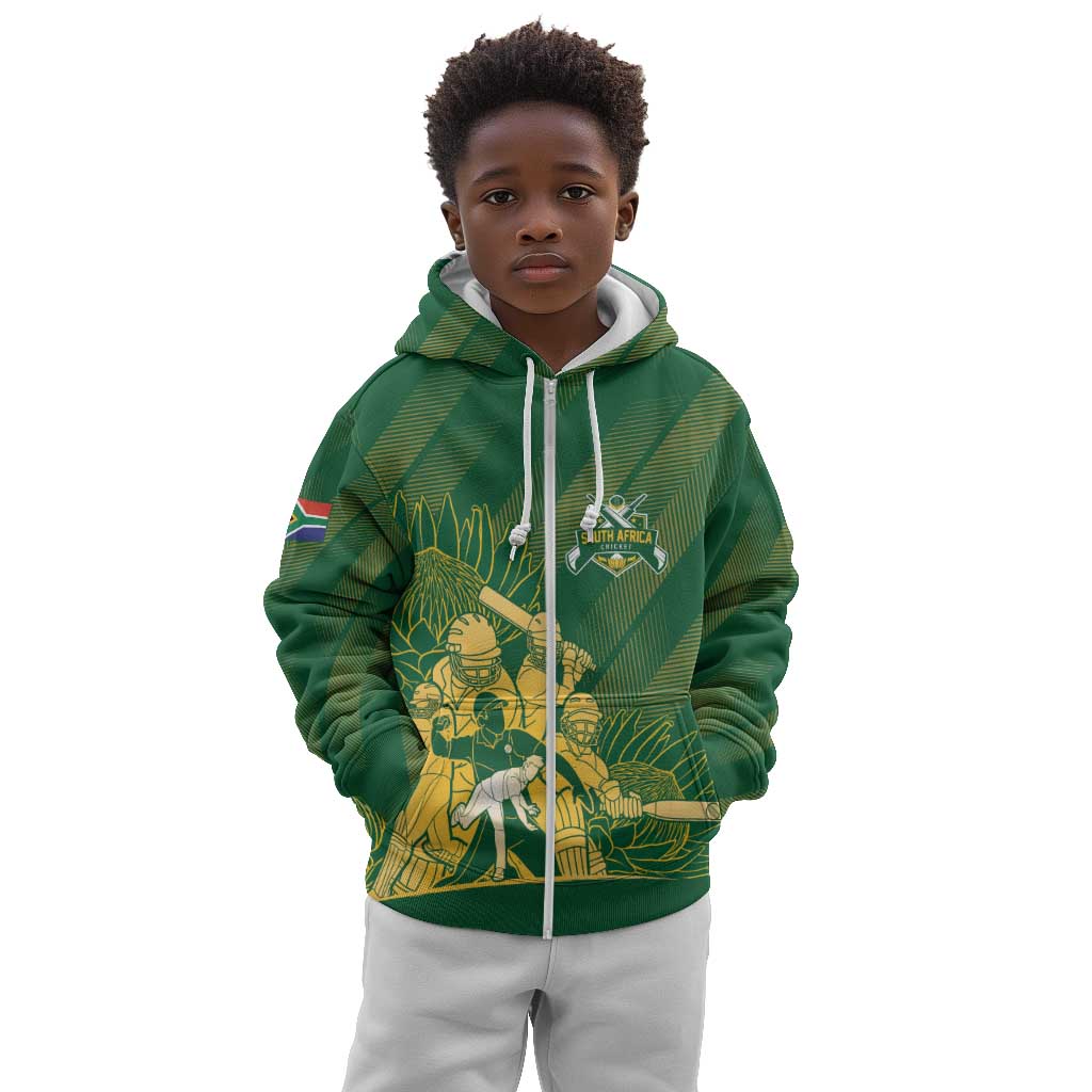 Custom South Africa Cricket Champion Kid Hoodie Proteas Rock The World - African Pride