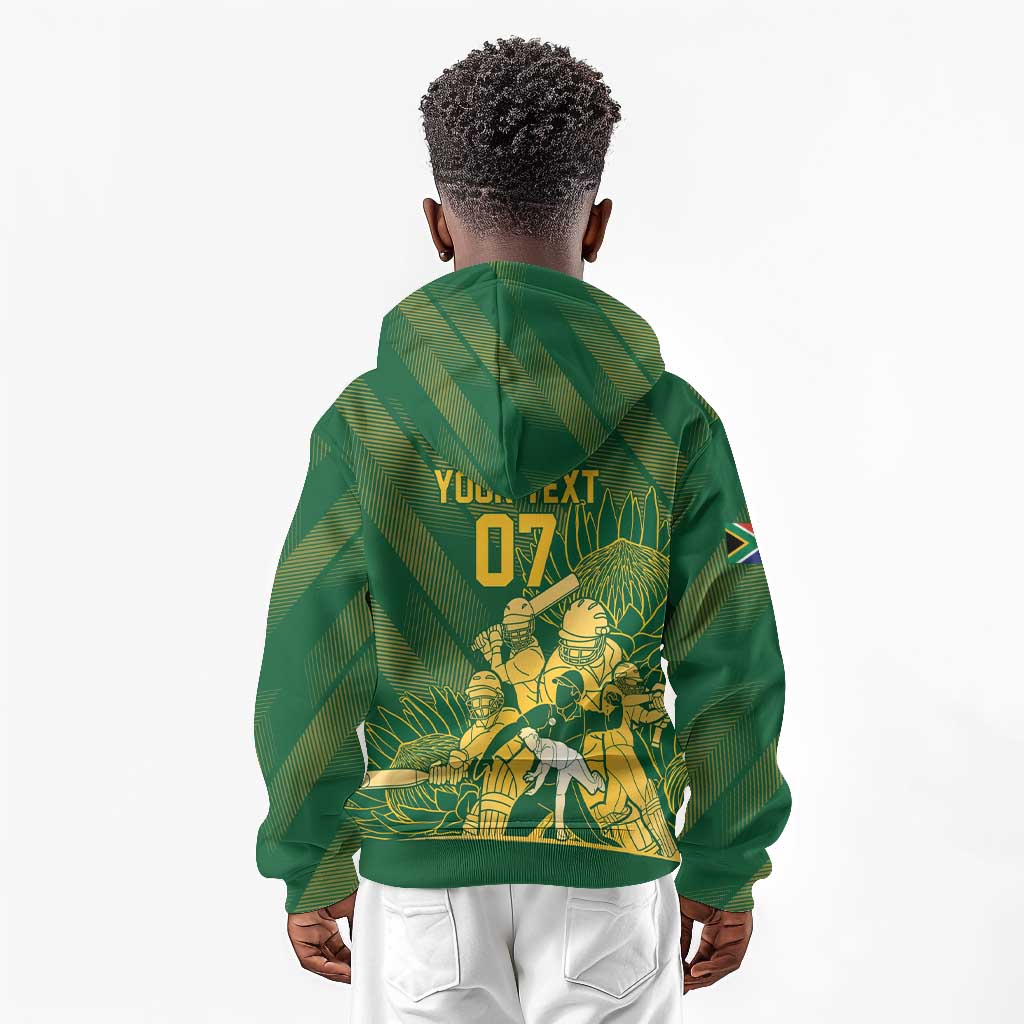 Custom South Africa Cricket Champion Kid Hoodie Proteas Rock The World - African Pride