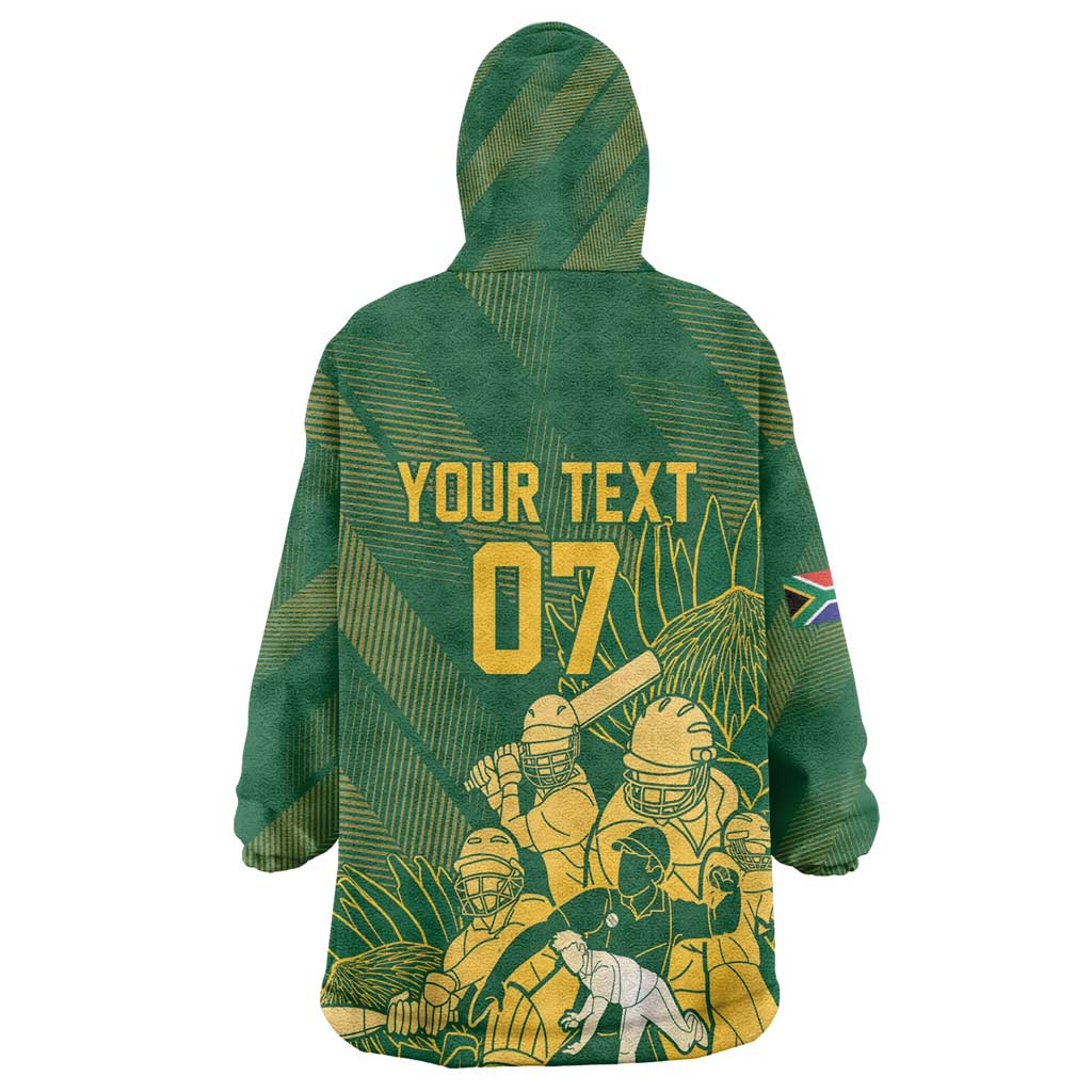 Custom South Africa Cricket Champion Kid Wearable Blanket Hoodie Proteas Rock The World - African Pride