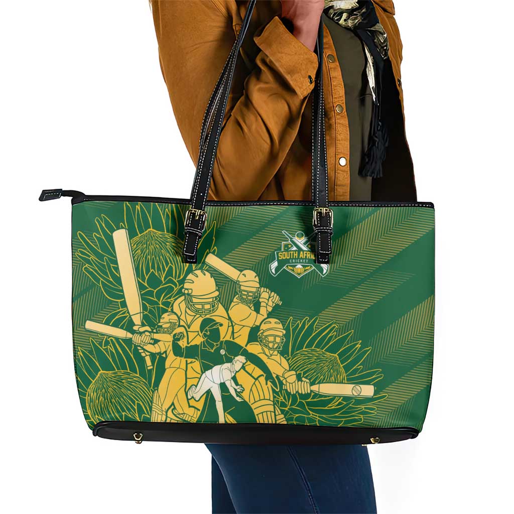 South Africa Cricket Champion Leather Tote Bag Proteas Rock The World - African Pride
