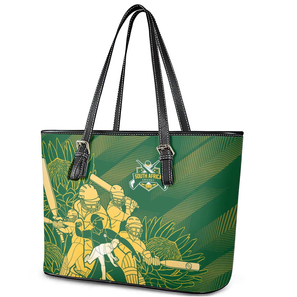 South Africa Cricket Champion Leather Tote Bag Proteas Rock The World - African Pride
