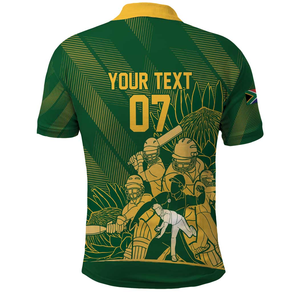 Custom South Africa Cricket Champion Polo Shirt Proteas Rock The World - African Pride