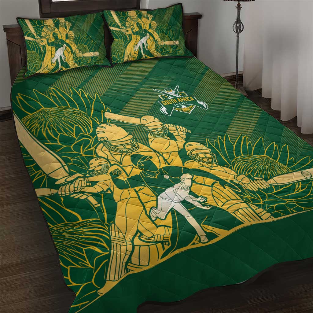 South Africa Cricket Champion Quilt Bed Set Proteas Rock The World - African Pride