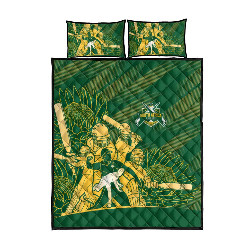 South Africa Cricket Champion Quilt Bed Set Proteas Rock The World - African Pride