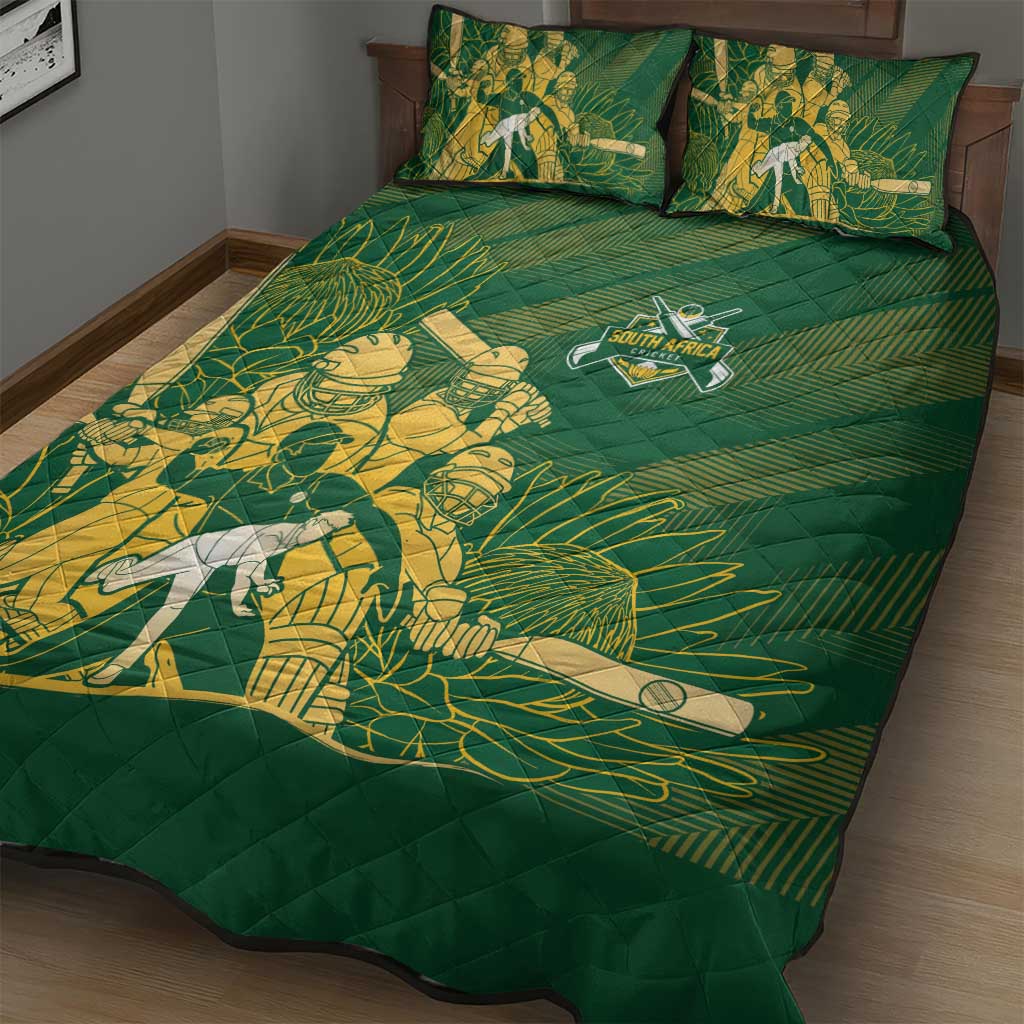 South Africa Cricket Champion Quilt Bed Set Proteas Rock The World - African Pride