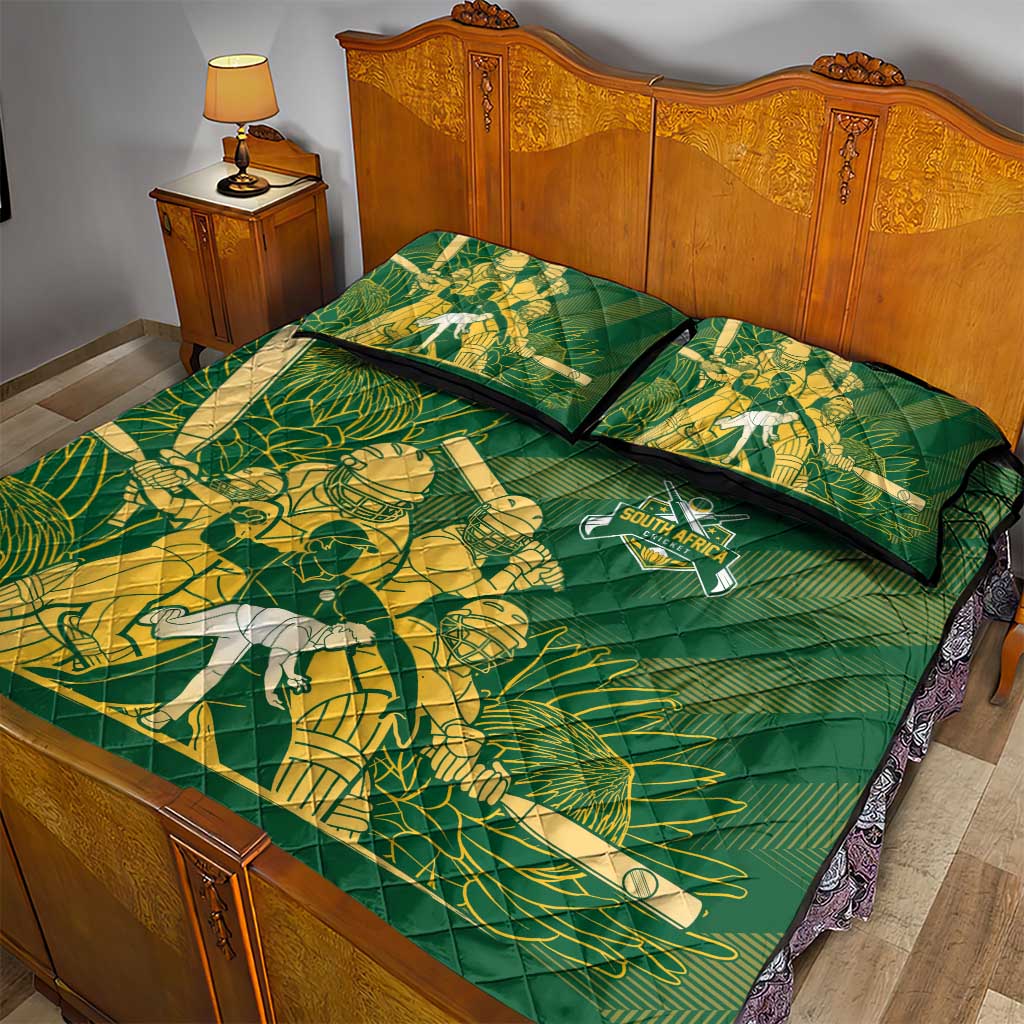 South Africa Cricket Champion Quilt Bed Set Proteas Rock The World - African Pride