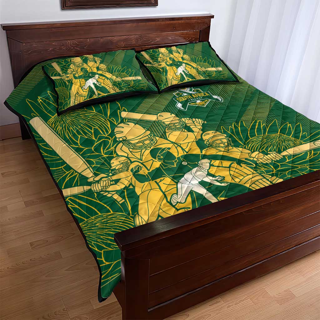 South Africa Cricket Champion Quilt Bed Set Proteas Rock The World - African Pride