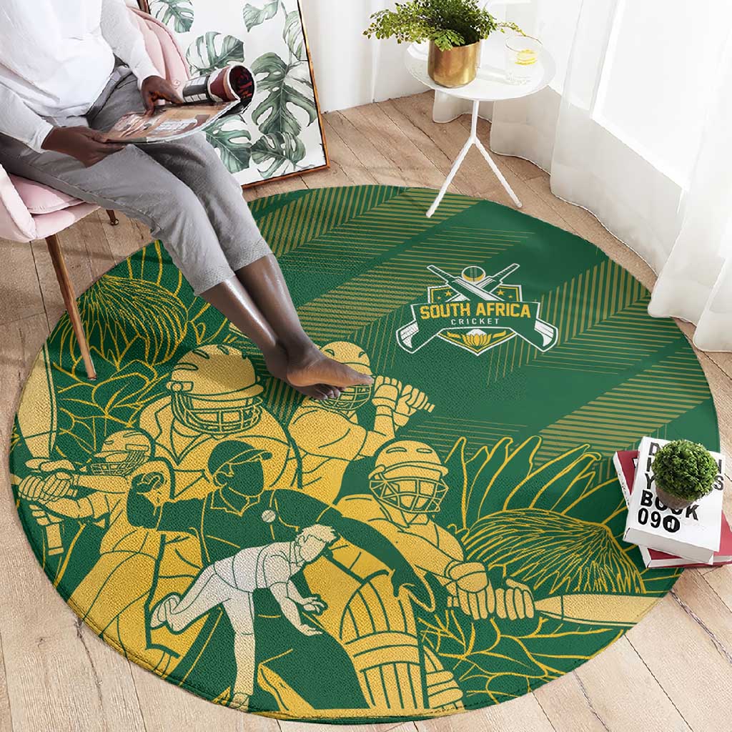 South Africa Cricket Champion Round Carpet Proteas Rock The World - African Pride
