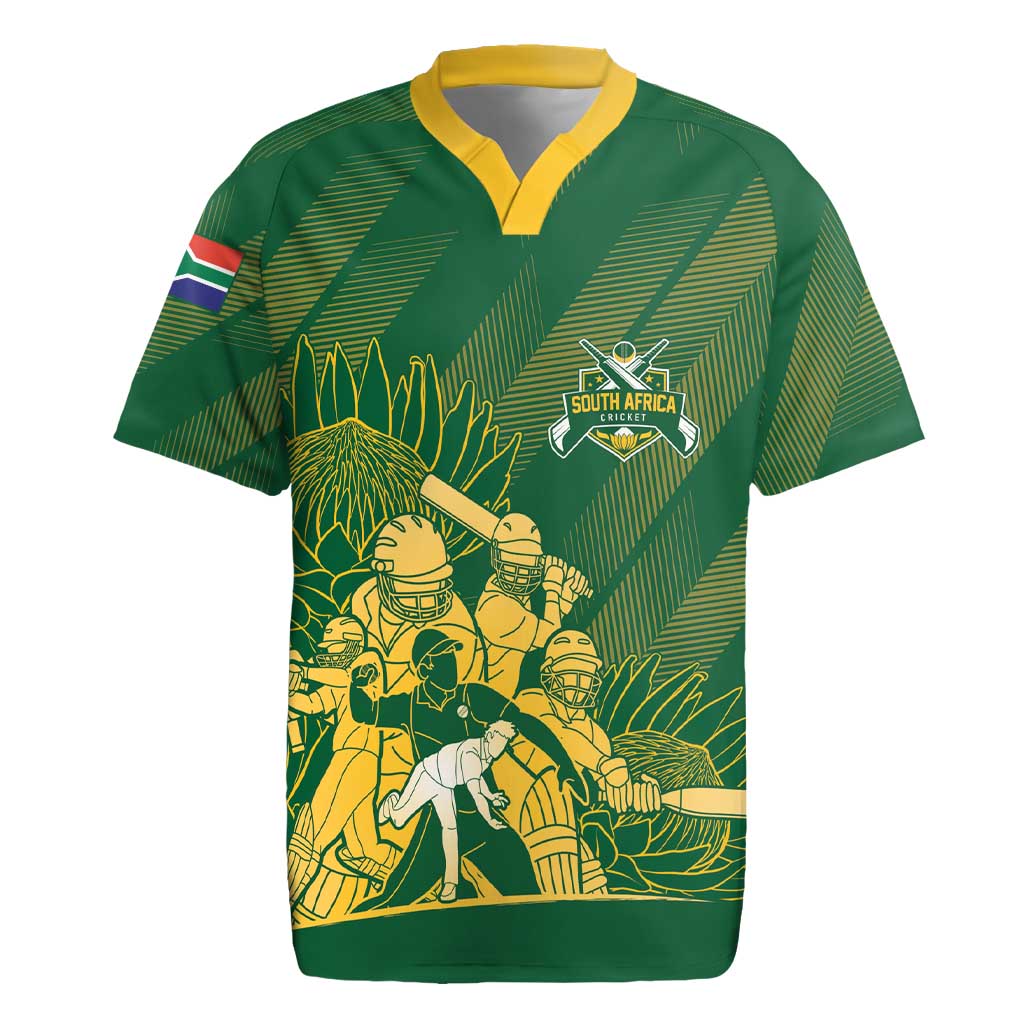 Custom South Africa Cricket Champion Rugby Jersey Proteas Rock The World - African Pride