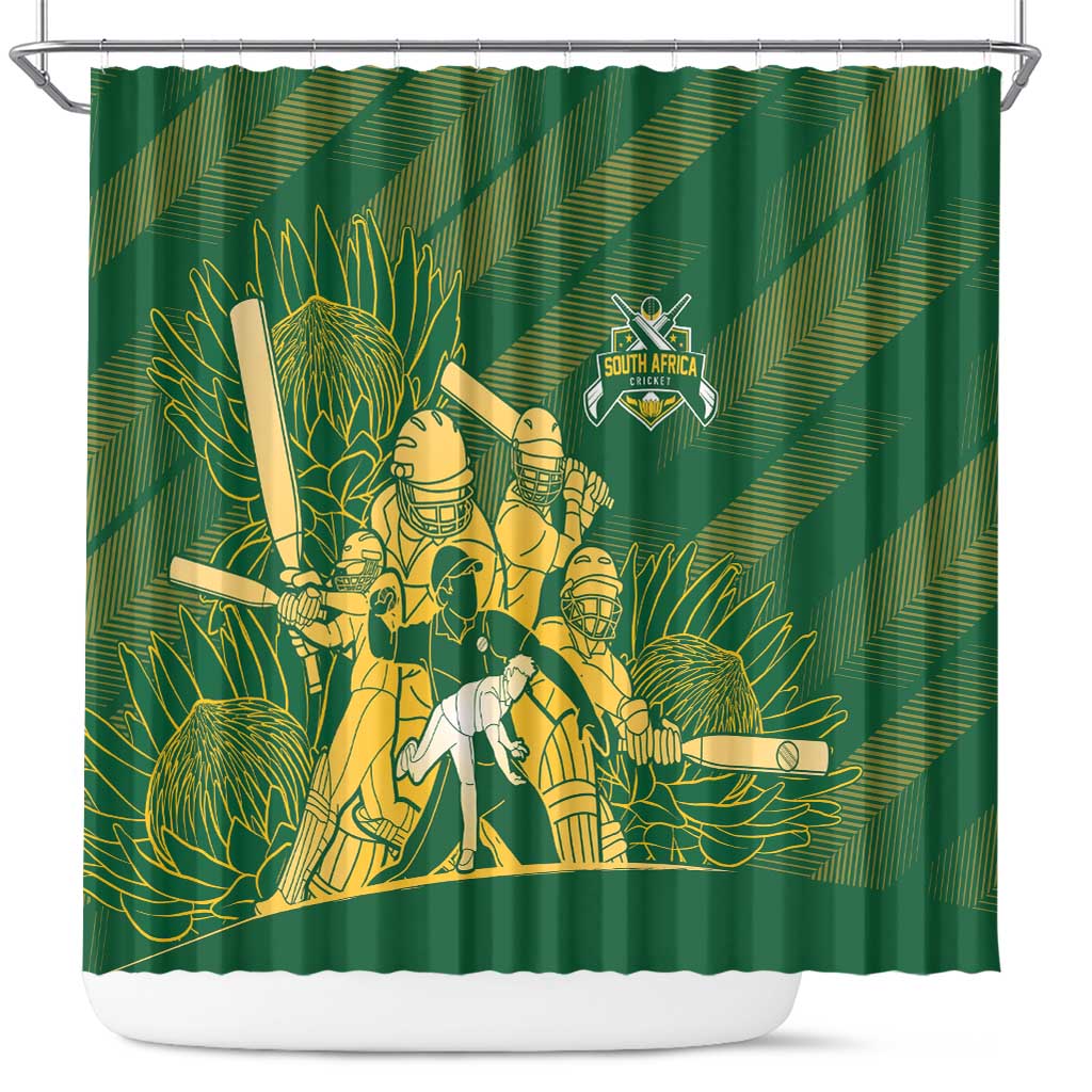 South Africa Cricket Champion Shower Curtain Proteas Rock The World - African Pride