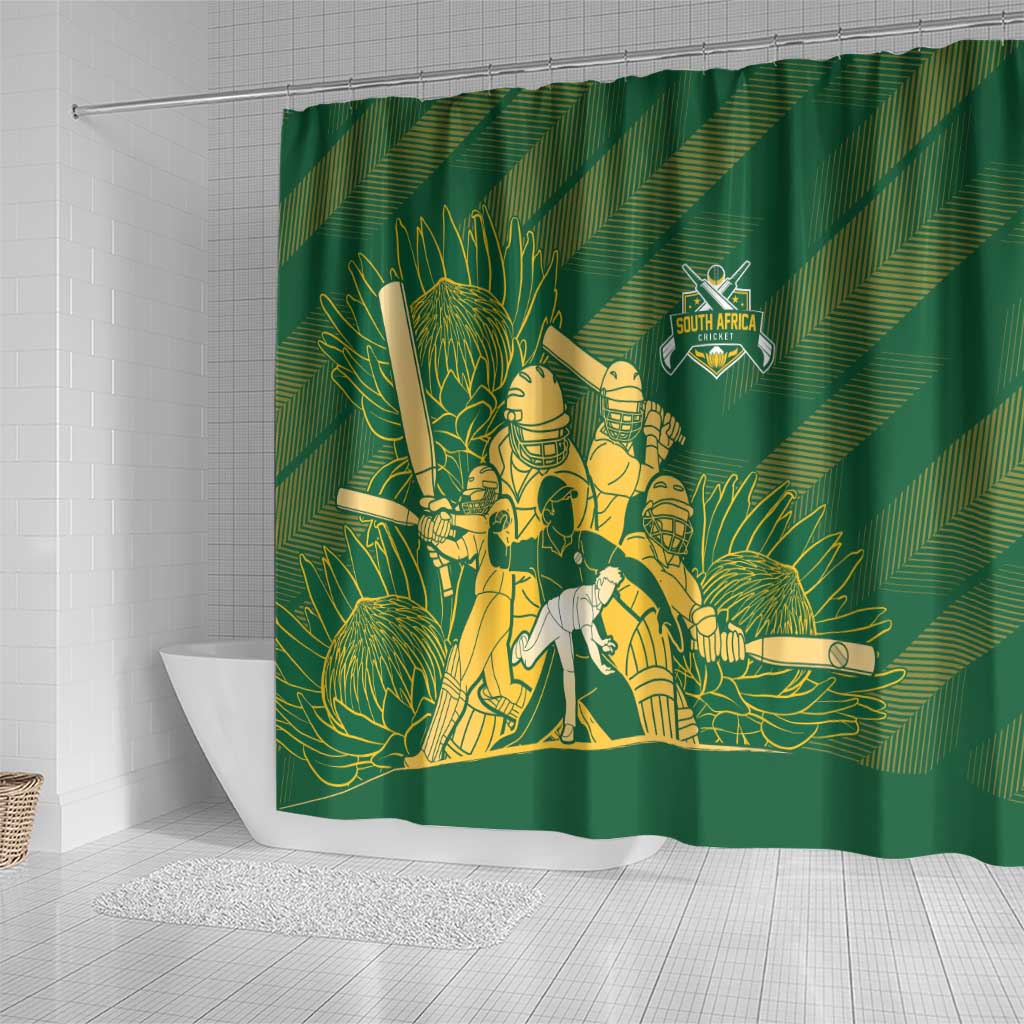 South Africa Cricket Champion Shower Curtain Proteas Rock The World - African Pride