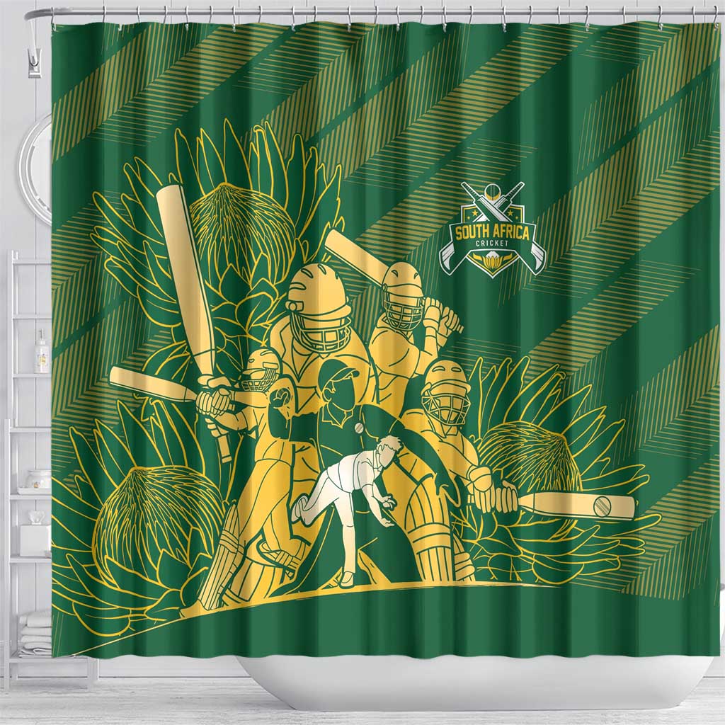 South Africa Cricket Champion Shower Curtain Proteas Rock The World - African Pride