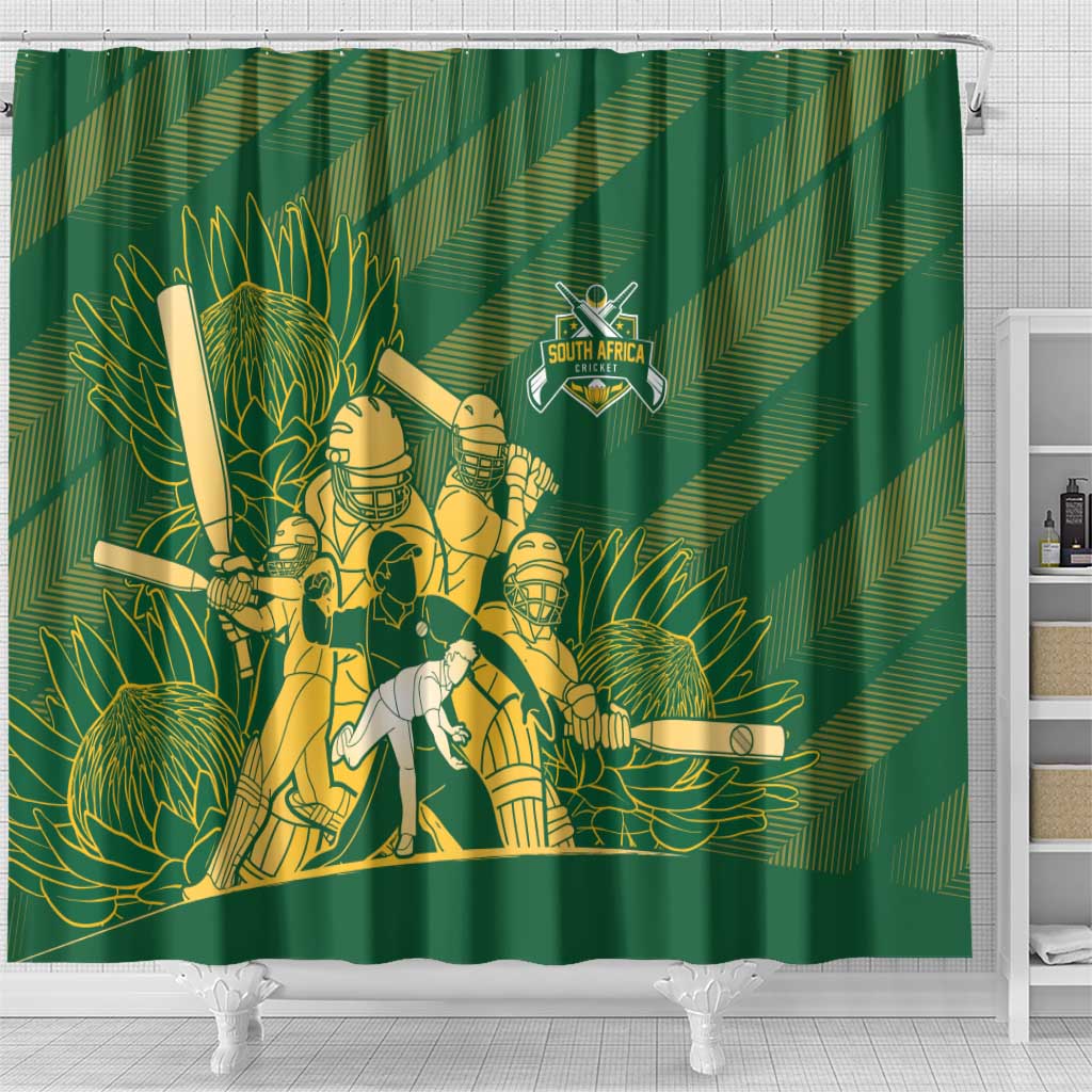 South Africa Cricket Champion Shower Curtain Proteas Rock The World - African Pride