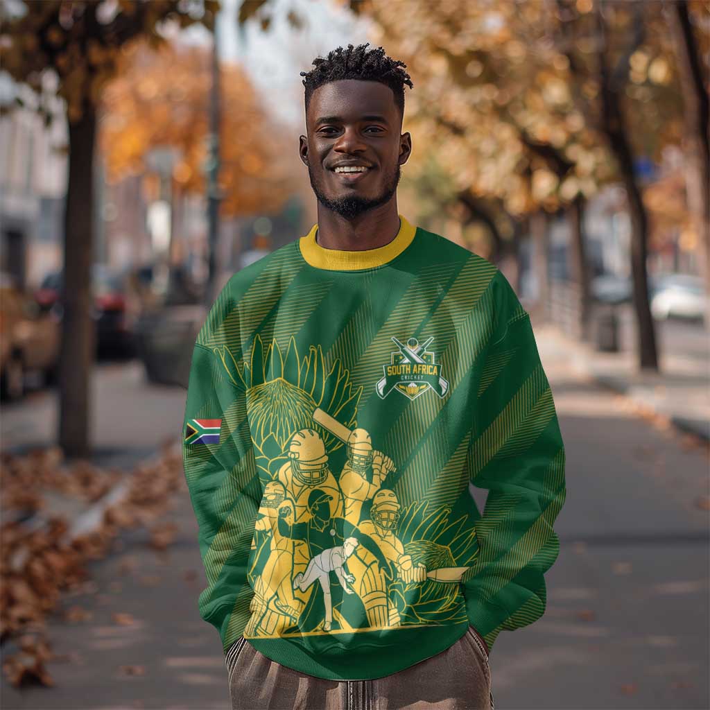 Custom South Africa Cricket Champion Sweatshirt Proteas Rock The World - African Pride