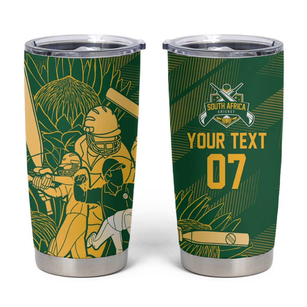 Custom South Africa Cricket Champion Tumbler Cup Proteas Rock The World - African Pride