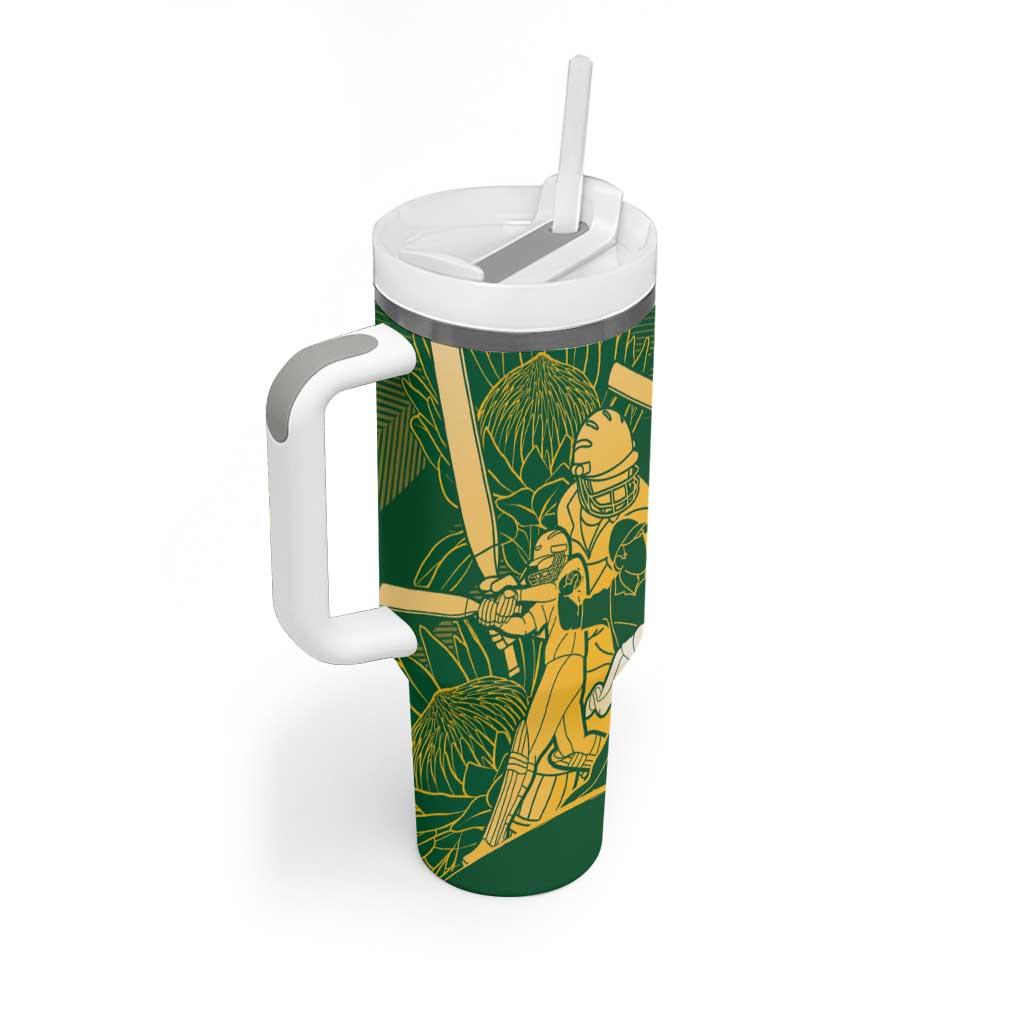 Custom South Africa Cricket Champion Tumbler With Handle Proteas Rock The World - African Pride