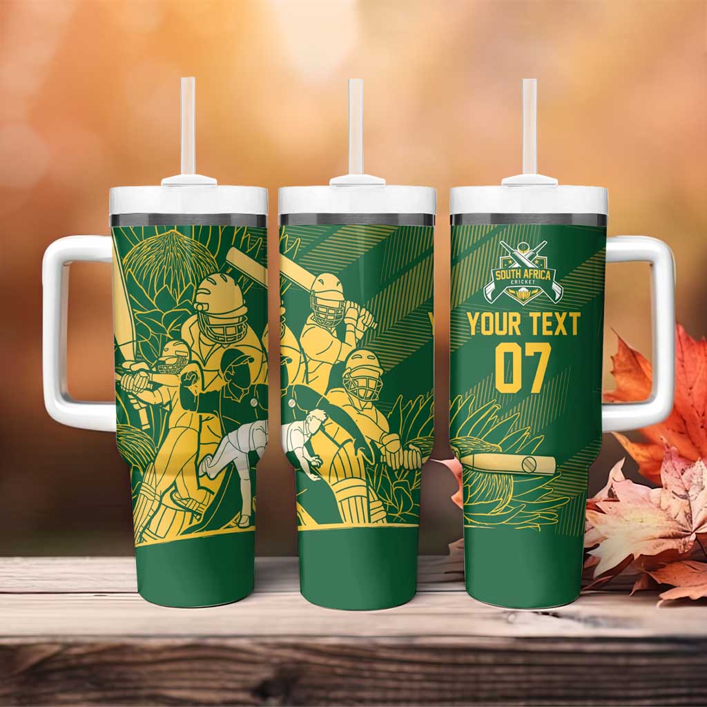 Custom South Africa Cricket Champion Tumbler With Handle Proteas Rock The World - African Pride