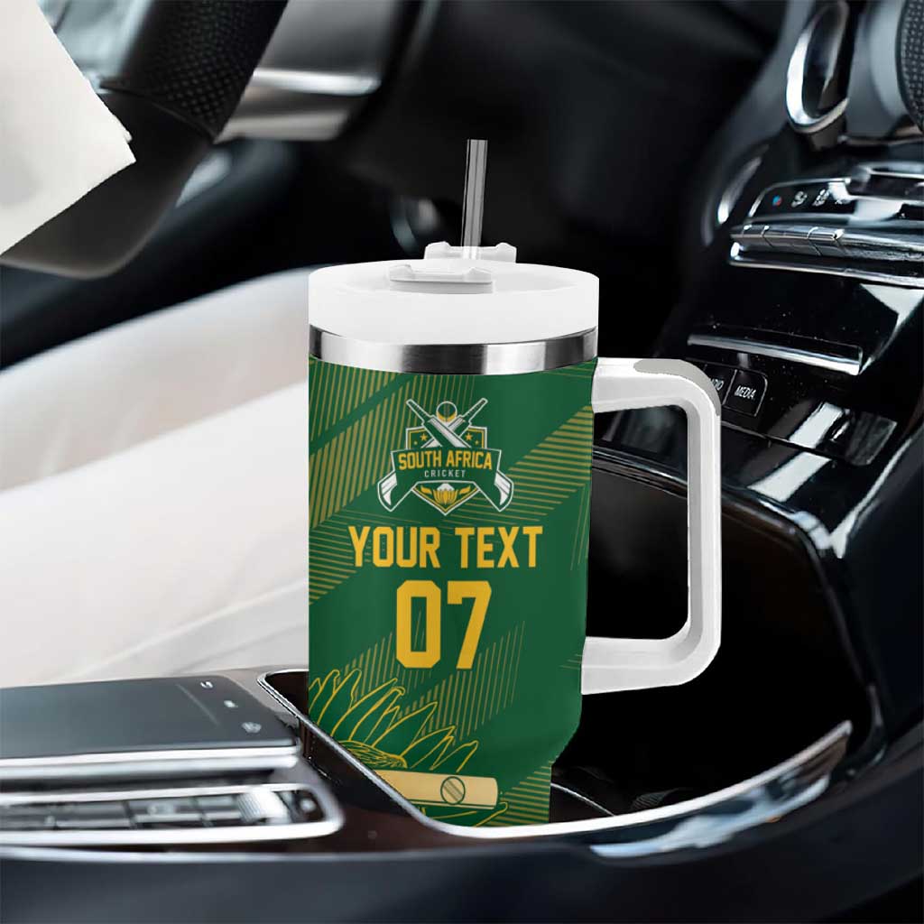 Custom South Africa Cricket Champion Tumbler With Handle Proteas Rock The World - African Pride