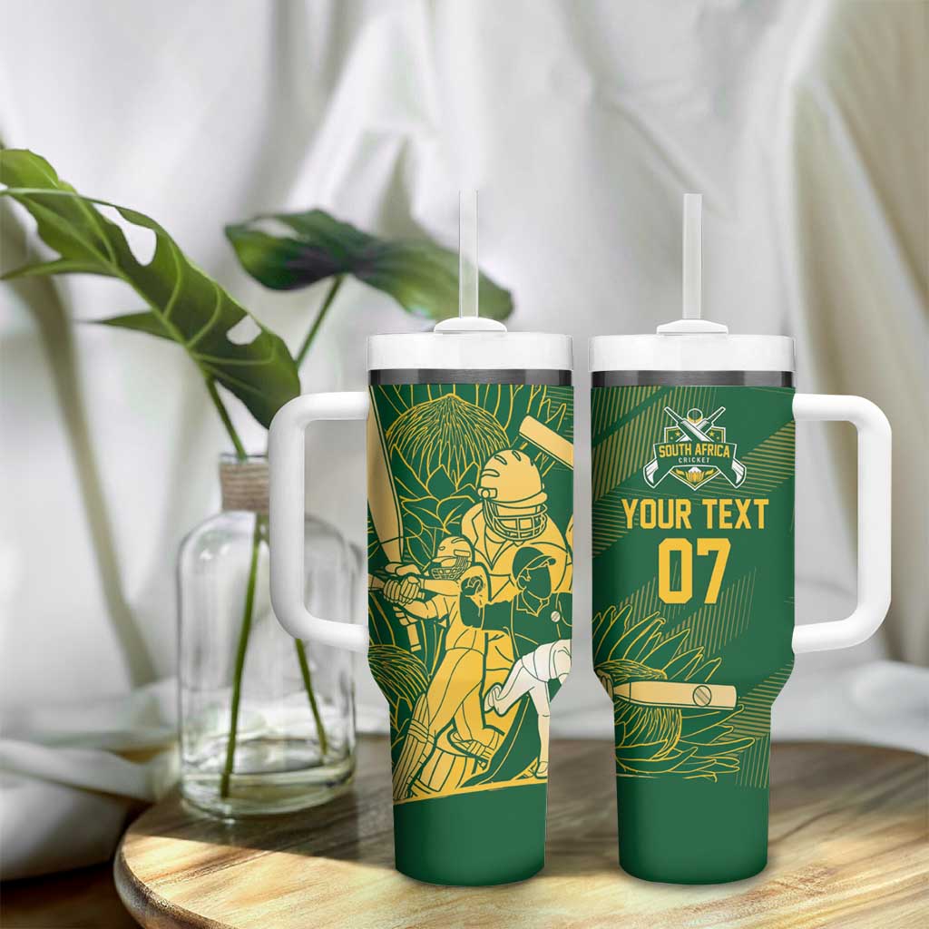 Custom South Africa Cricket Champion Tumbler With Handle Proteas Rock The World - African Pride