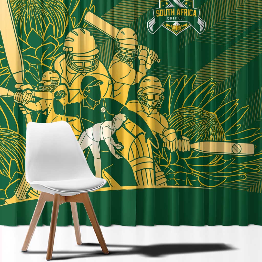 South Africa Cricket Champion Window Curtain Proteas Rock The World - African Pride