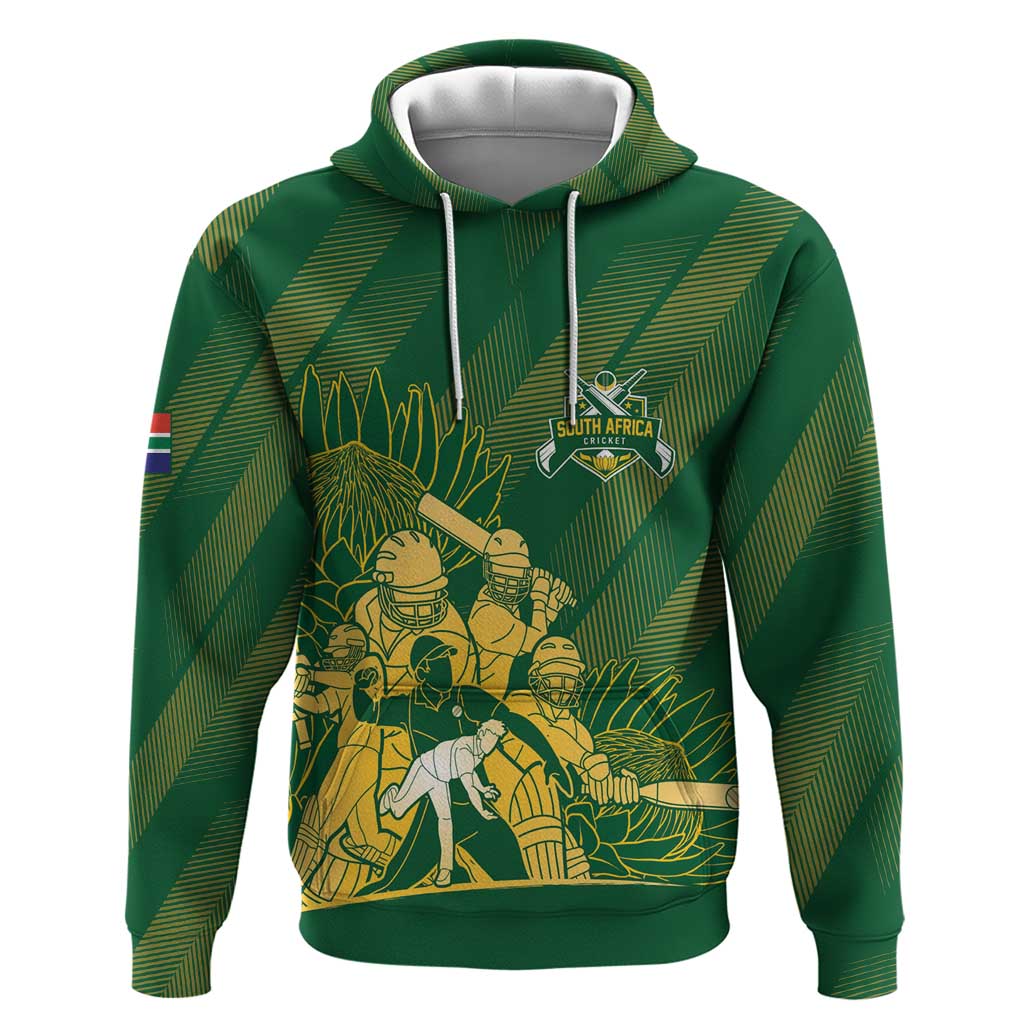 Custom South Africa Cricket Champion Zip Hoodie Proteas Rock The World - African Pride