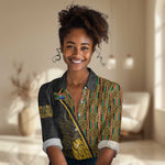Personalised South African Heritage Day Women Casual Shirt Kente Ethnic Patterns Mix Protea LT7