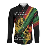 Personalised Afro Vibes Long Sleeve Button Shirt Reggae King - Live The Way You Love