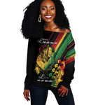 Personalised Afro Vibes Off Shoulder Sweater Reggae King - Live The Way You Love