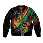 Personalised Afro Vibes Sleeve Zip Bomber Jacket Reggae King - Live The Way You Love